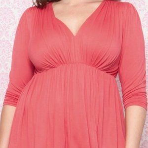 Kiyonna 2x Plus knit top in coral